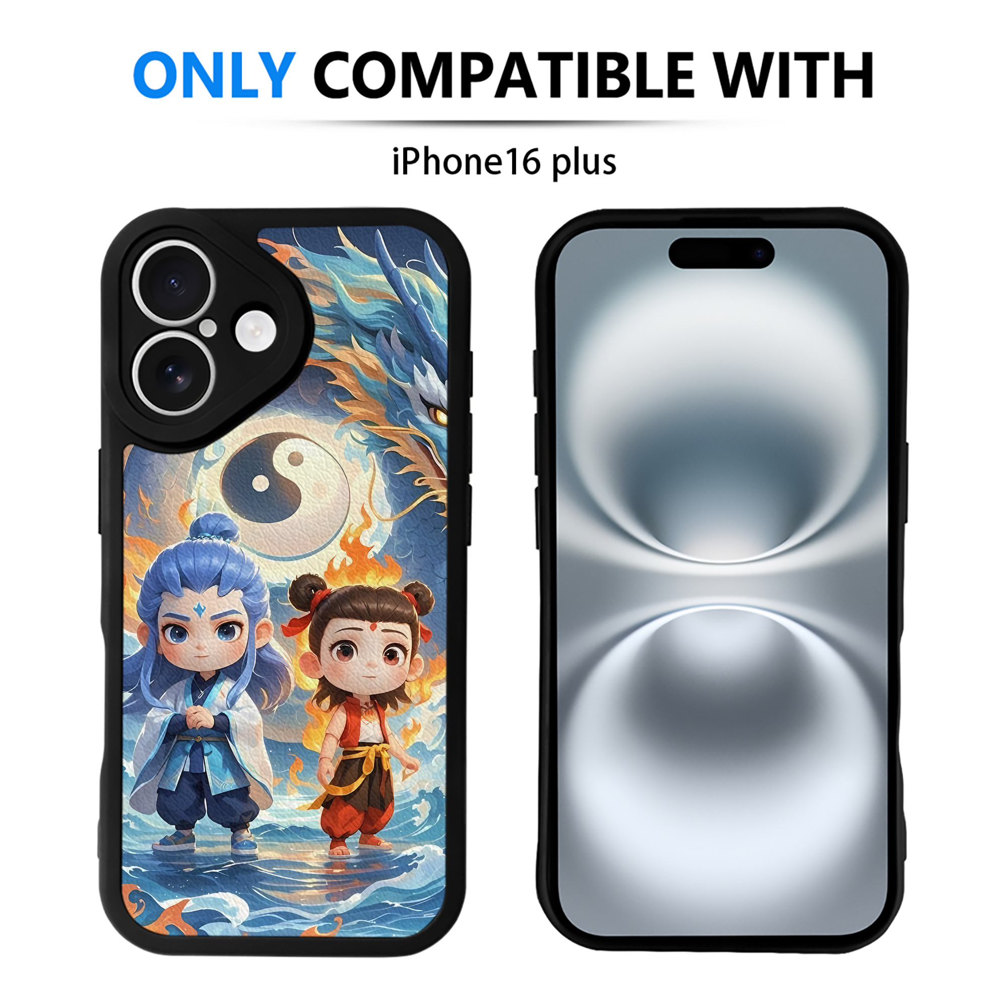 （画像用） Ne Zha 2 ナタ 魔童の大暴れ 【iPhone 16シリーズ対応】シリコンスマホケース（レザー調） 材質：シリコン